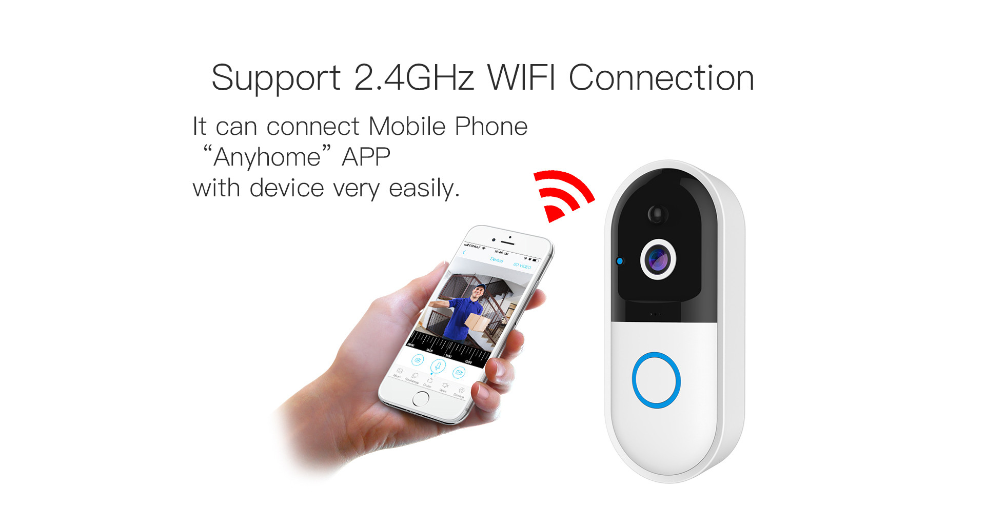 B50 Intelligent Mobile Video Wifi Smart Door Bell Flats Intercom