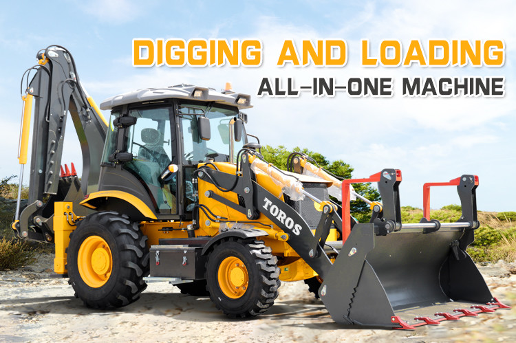 Multi Functional Large Backhoe Loader Equipment 8300kg Total Weight