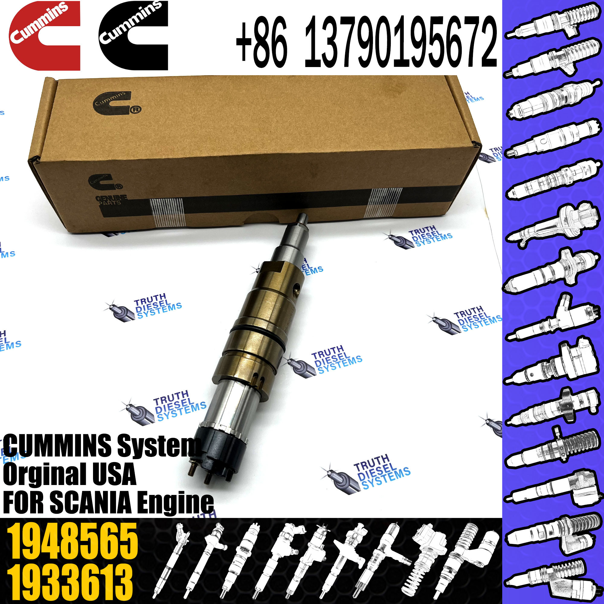 Common Rail Fuel Diesel Injectors Nozzle 2897320 2872289 2030519 1948565 2872544 4384363 5579419 for Cummins