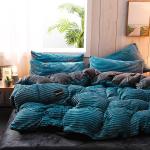 Autumn and Winter Thickened Bedding Set Coral Velvet Quilt Cover Set for Wedding