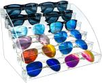Tabletop Holder Sunglasses Display Stand Clear Eyewear Storage Tray 6 Layer