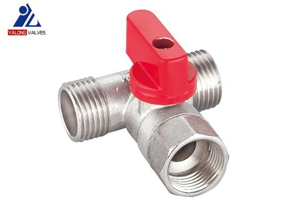Buy cheap 3 Way Nickel Plated Ball Valve Brass 1 Inch 3 Inch from wholesalers