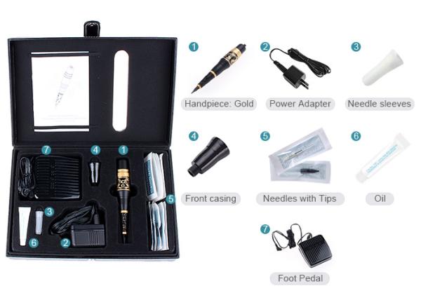 Buy cheap Multifunctional Semi Permanent Makeup Pen , Gold Digital Eyebrow Tattoo Gun from wholesalers