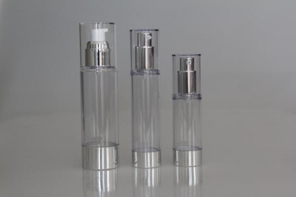 Buy cheap AS Round Serum Lotion Stand Straight Airless Cosmetic Packaging 80ml High Output from wholesalers