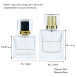 50ml Glass Perfume Bottle Cosmetic Packaging With Gold/Black Threaded Cap