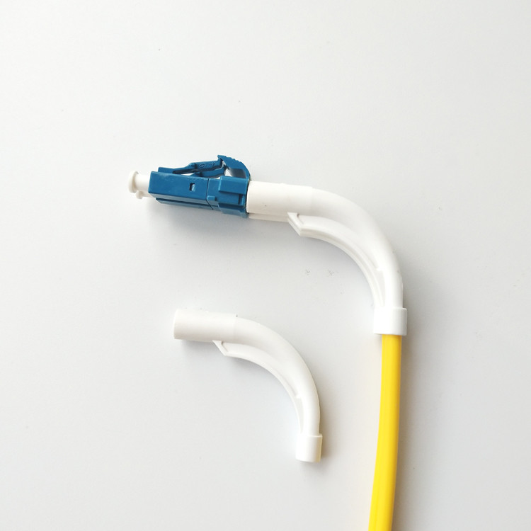 Singlemode Duplex LC LC Fiber Optic Patch Cable 90 Degree Angled Boot OD 2.0-3.0mm