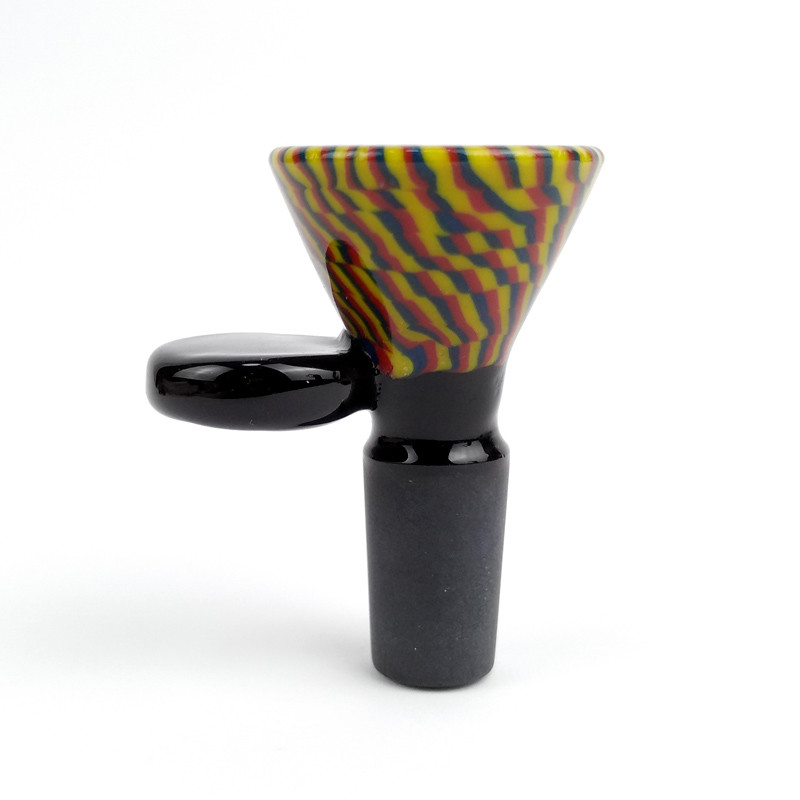 14mm Male Wig Wag Borosilicate Glass Bong Bowl With Handle For Tobacco