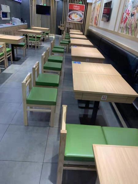 Buy cheap Solid Wood Restaurant Booth Style Dining Set Table and Chair Space Saving from wholesalers