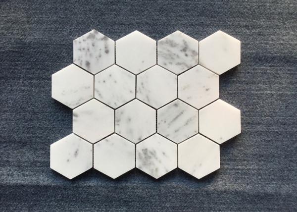 Buy cheap Oscar White Bathroom Natural Stone Mosaic Tile 10 Mm Thickness For Wall Decoration from wholesalers