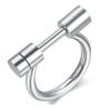 Buy cheap Stainless Steel Fashion Jewelry Dumbbell Shaped Finger Ring for Women Silver Golden Color Open Finger Rings from wholesalers
