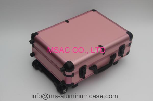 Buy cheap Pink Aluminum Makeup Case With Light , Fireproof Luggage Makeup Case from wholesalers