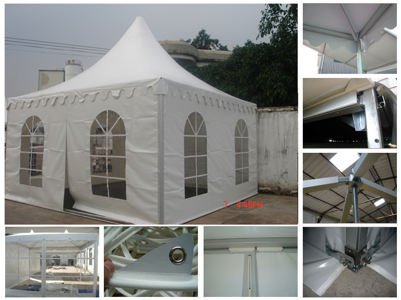 Romantic White Canvas Tent , 100 Person Tent Hot DIP Galvanized Steel