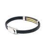 Buy cheap Leather rope bracelet trendy retro leather woven stainless steel men's bracelet fashionable from wholesalers