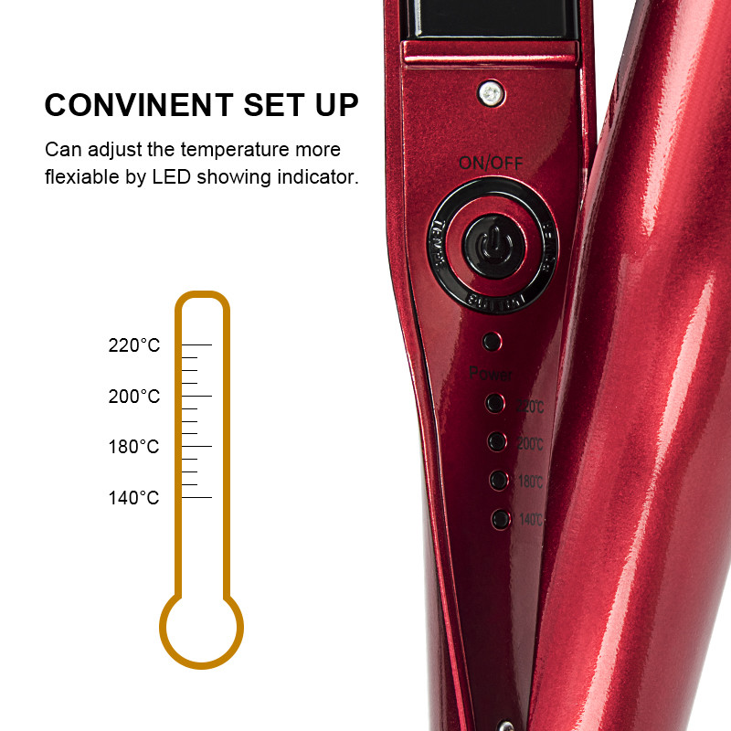 PTC Heating 2 In 1 Ceramic Curling And Straightening Iron Professional