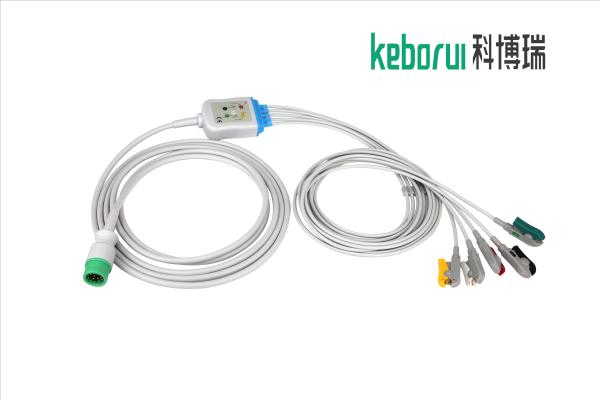 Buy cheap 3.6m TPU ECG Patient Cables For Comen 12 Pin Monitor To 5 Leads Clip Connector from wholesalers