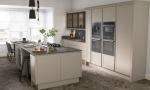 60 Inch Contrasting Kitchen Island And Cabinets With Lazy Susan Basket