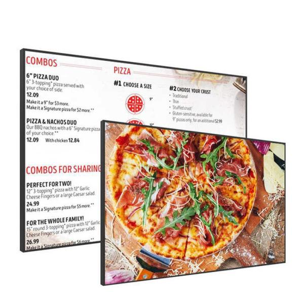 Restaurant Electronic Digital Signage 49 Inch Hanging Wall Mounted Digital Display With 3840x2160 Resolution 02