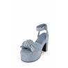 Buy cheap Printed 10cm Womens Wedge Heeled Shoes Bow Tie Slender Straps from wholesalers