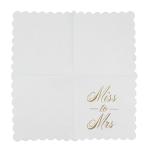 Gold Foil Cocktail Paper Napkins Serviettes Disposable For Weddings