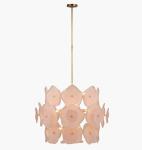 KS 5067 Leighton Large Barrel Chandelier Soft Brass Polished Nickel With Blush