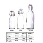 Round 600ml Glass Bottle With Stopper Caps Carafe Swing Top Beer Bottle Kombucha