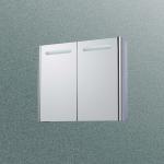 LED Lighted Tall Stainless Steel Bathroom Cabinet With Clock