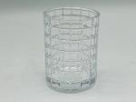 Clear Glass Bathroom Countertop Accessories with Big Checker Box Cotton Jar