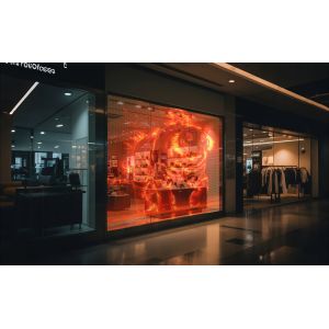 Buy cheap High Transparency P4 Flexible LED Display Screen Glass Transparent LED Window Display from wholesalers