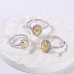 Eternal Engagement Promise Rings Radiant Cutting 2.3g 925 Silver CZ Rings For