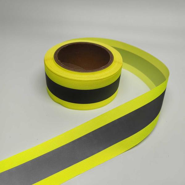 Buy cheap Yellow Silver Yellow High Visibility Reflective Webbing For Garments Bags Sportswear Outwear from wholesalers