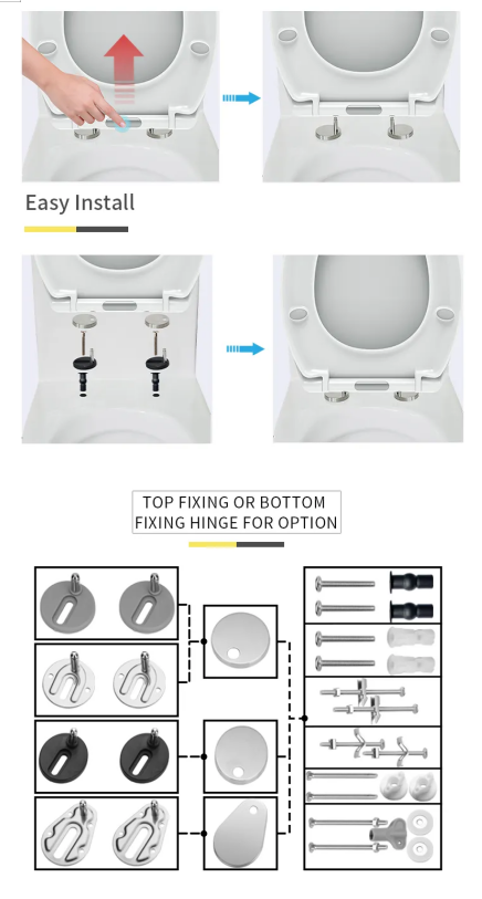 Sustainable Characteristics Square Shape Urea Soft Close Toilet Seat For Sanitary Ware