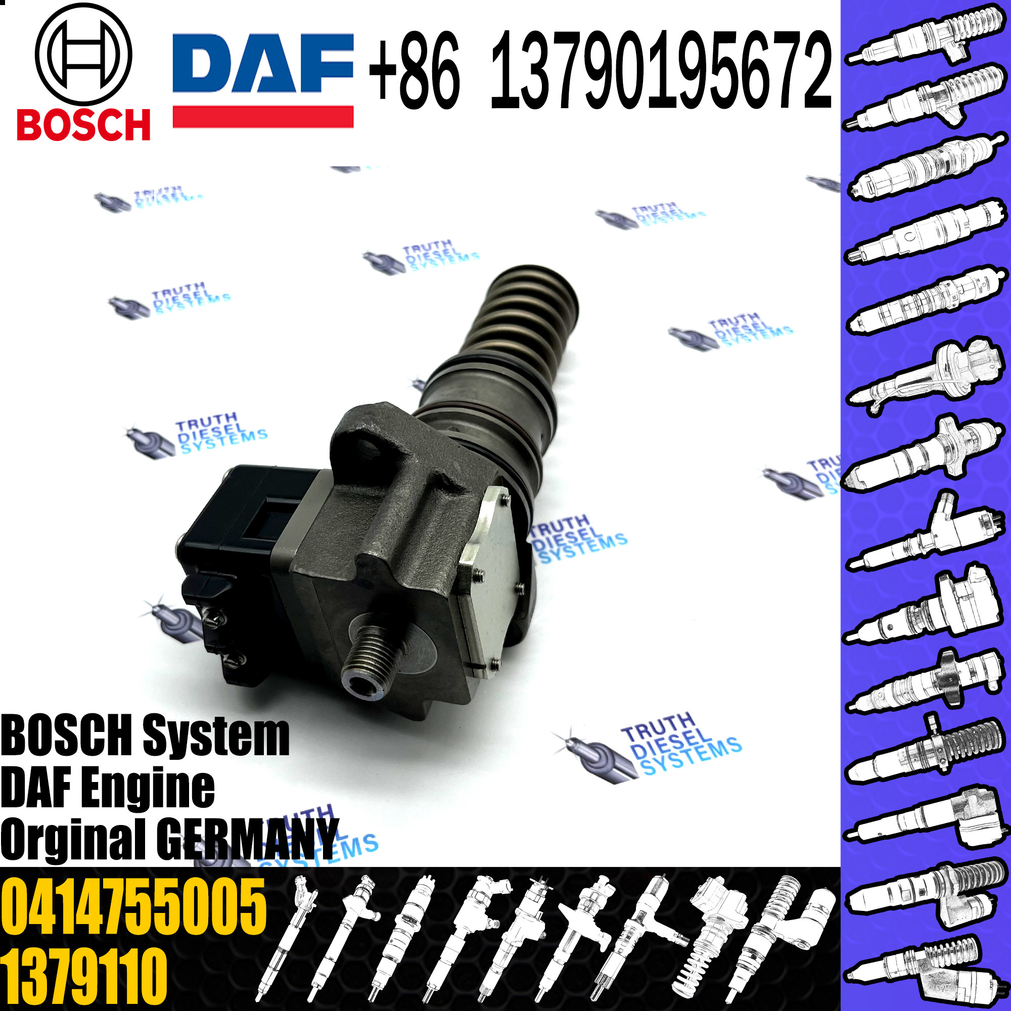 BOSCH Diesel fuel Unit pump assembly 0414755005 1392052 1379110 for Daf truck Engine