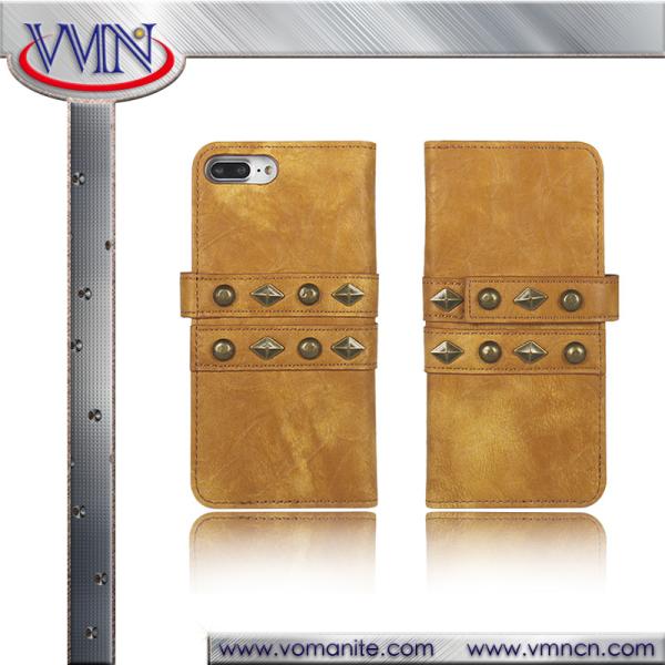 Buy cheap China Wholsale special Rivet leather shell for Apple iphone 7 plus wallet case cover from wholesalers