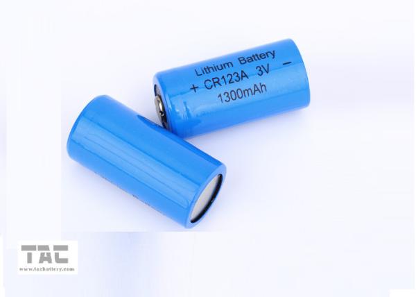 Quality High energy density 3.0V CR123A 1300mAh Li/MnO2 Primary Lithium Battery / Li-Mn Battery for sale