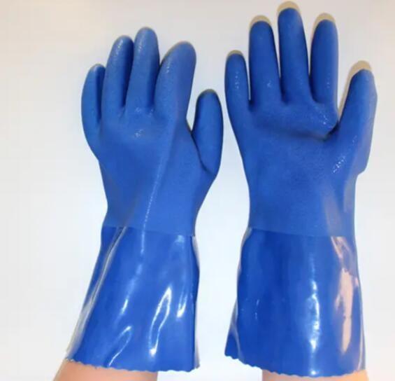 Buy cheap Heavy Duty Chemical Gloves Blue PVC Coated Gloves For Electrical from wholesalers