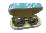 Classical Blue Fabric Custom Sunglass Case For Women And Girl