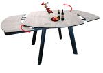Buy cheap HPL Topped Tempered Glass Dining Table 1.7 Meter Powder Coating Finish from wholesalers