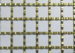 ISO9000 Square Hole Mesh Golden Crimped Metal Cabinet Mesh Antifire