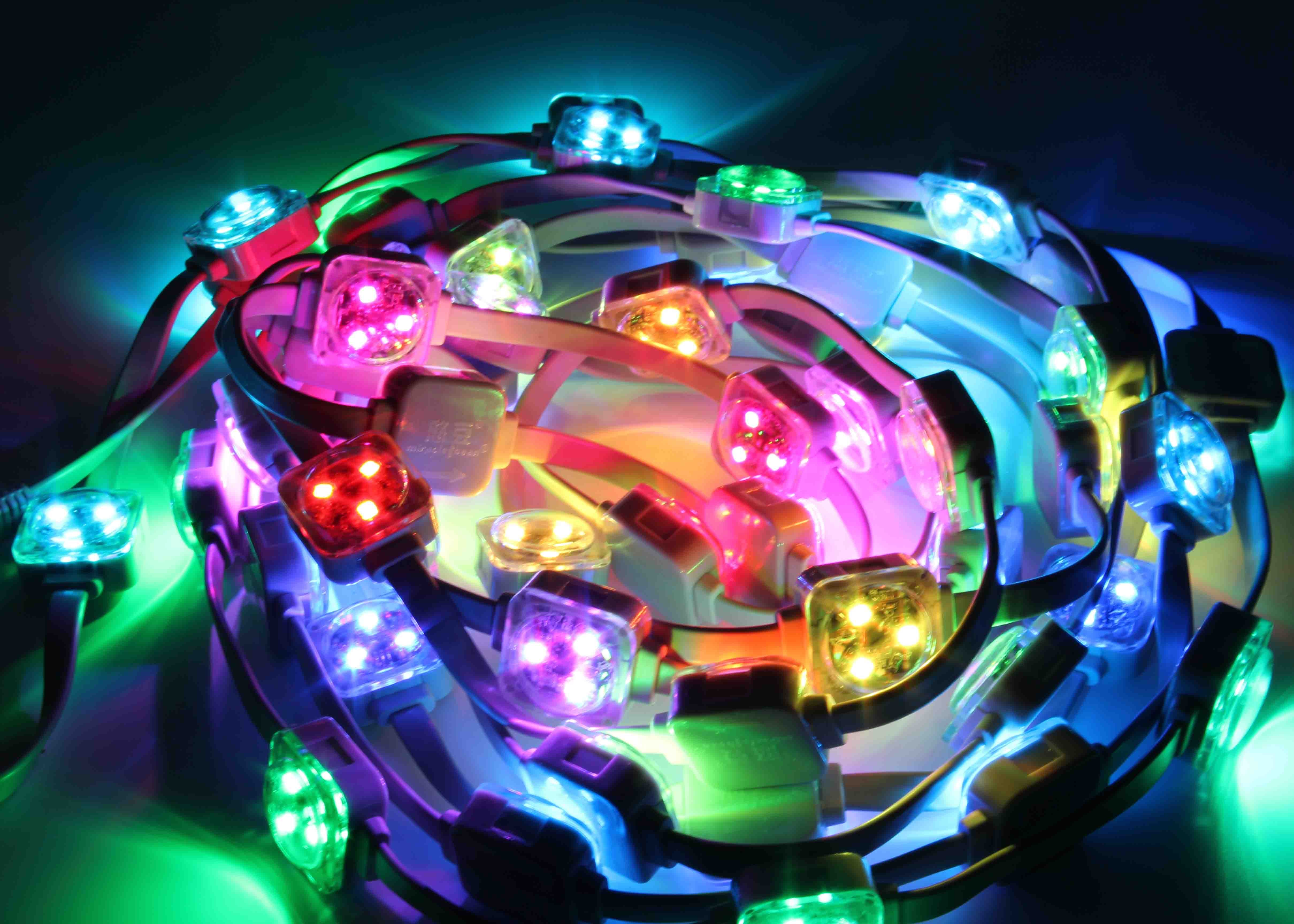 RGB Full Color SMD5050 DC12V 3 LED Point Light With DMX Controller