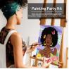 Buy cheap African American Women Flowers Pre Drawn Canvas Paint Kit Art Set Custom Size from wholesalers