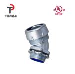 Zinc Liquid Tight Flexible Conduit Fittings Connector 45 Degree Angle NPT UL