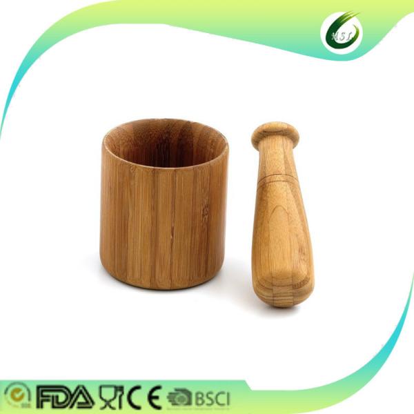 Buy cheap Hand Movement Bamboo Mortar And Pestle , Bamboo Garlic Pot And Tool Light Weight from wholesalers
