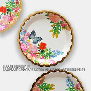 Wholesale Disposable, Recyclable, Sustainable, Party Decoration Paper Plate Blue Tea Party Theme Tableware Paper Plate Set from china suppliers