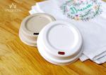 Compostable Bagasse Lids , Takeaway Cup Lids Natural / White Color