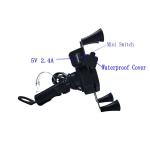 Multi Function Motorcycle Mobile Phone Mount , 5v 2.5A 360D Iphone Holder For