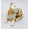Buy cheap Fashionable Metal Alloy Pewter Rhinetone Cat Trinket jewelry box from wholesalers