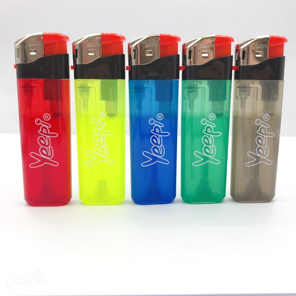 Colorful Plastic Cigarette Box with Lighter Refillable Electric Gas Lighter