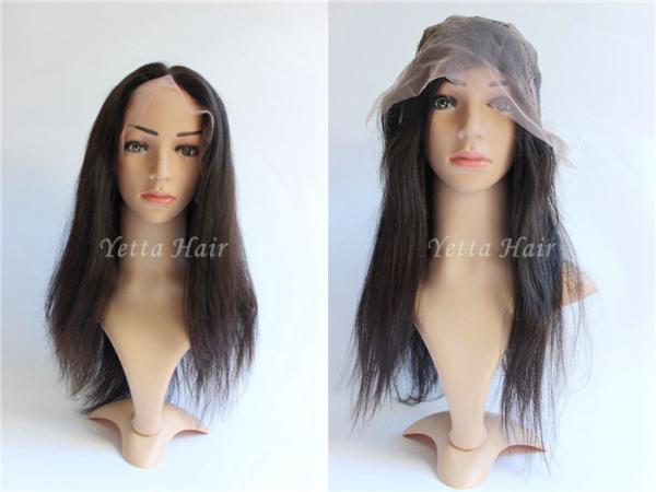 Buy cheap Tangle Free Human Hair Glueless Full Lace Wigs / Straight Remy Hair Weave from wholesalers