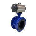 Gas Media Epoxy Coated Ductile Iron Double Flanged Butterfly Valve with