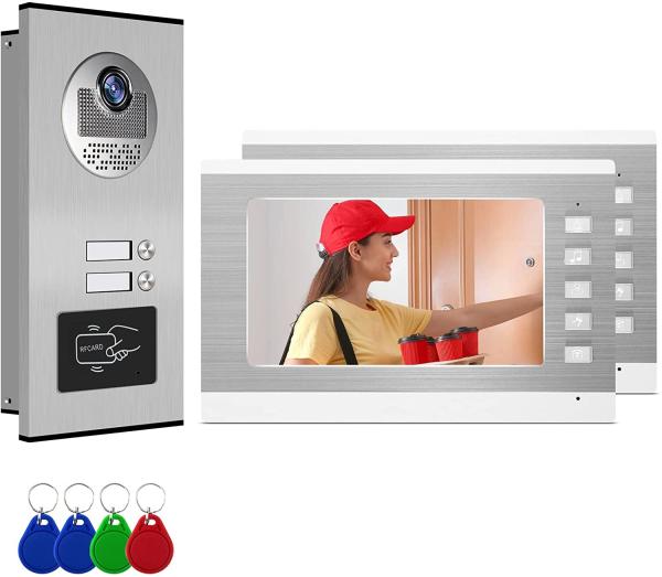 Buy cheap 15VDC Front Door Video Intercom Door Entry RJ45 Cable 2 Call Panel from wholesalers